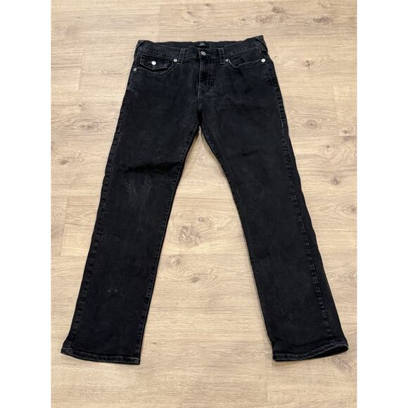 True Religion Ricky SN Flap Relaxed Straight Jeans Men’s 34 34x30 Black - Picture 1 of 9
